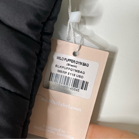 Wilo The Label Black Puffer Gym Bag New With Tags - Picture 4 of 13